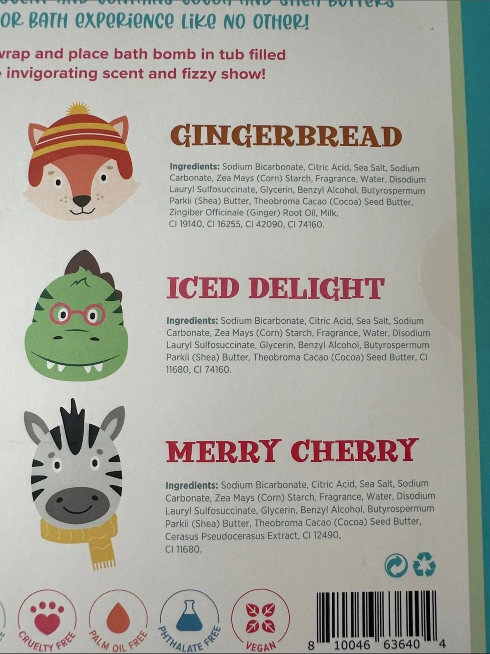 Feeling Smitten Animal Bath Bomb Holiday Gift Set 12 oz NIB